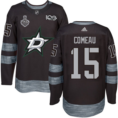 Adidas Stars #15 Blake Comeau Black 1917-2017 100th Anniversary 2020 Stanley Cup Final Stitched NHL Jersey
