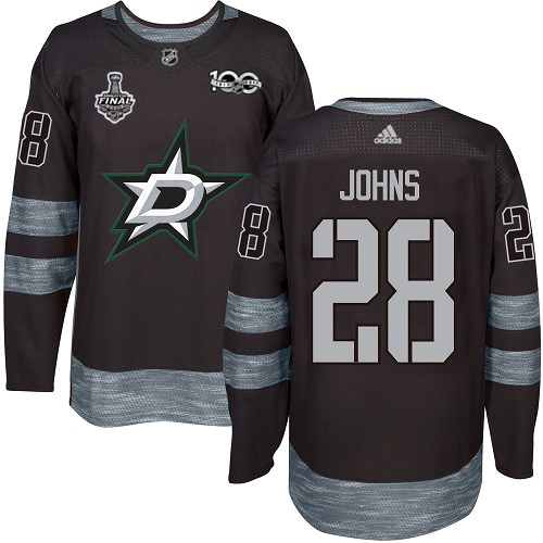 Adidas Stars #28 Stephen Johns Black 1917-2017 100th Anniversary 2020 Stanley Cup Final Stitched NHL Jersey