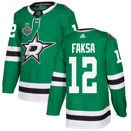 Adidas Stars #12 Radek Faksa Green Home Authentic 2020 Stanley Cup Final Stitched NHL Jersey