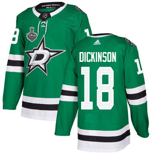 Adidas Stars #18 Jason Dickinson Green Home Authentic 2020 Stanley Cup Final Stitched NHL Jersey