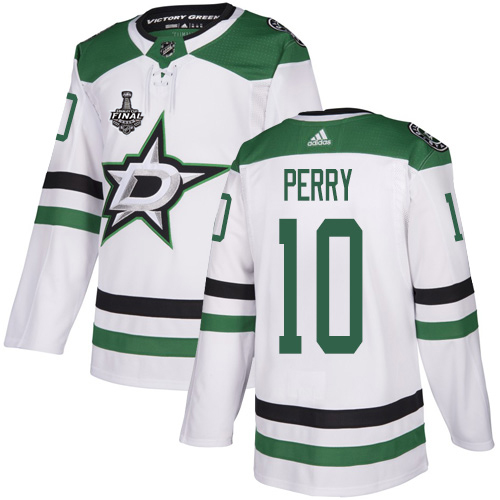 Adidas Stars #10 Corey Perry White Road Authentic 2020 Stanley Cup Final Stitched NHL Jersey