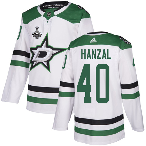 Adidas Stars #40 Martin Hanzal White Road Authentic 2020 Stanley Cup Final Stitched NHL Jersey