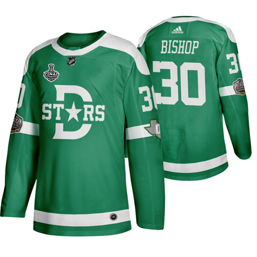 Adidas Dallas Stars #30 Ben Bishop Men's Green 2020 Stanley Cup Final Stitched Classic Retro NHL Jersey