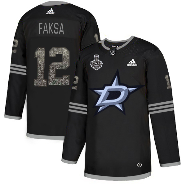 Adidas Stars #12 Radek Faksa Black Authentic Classic 2020 Stanley Cup Final Stitched NHL Jersey