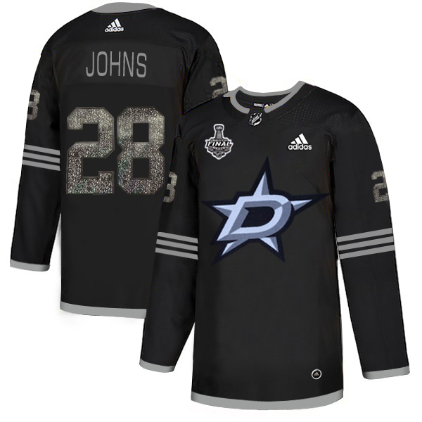 Adidas Stars #28 Stephen Johns Black Authentic Classic 2020 Stanley Cup Final Stitched NHL Jersey