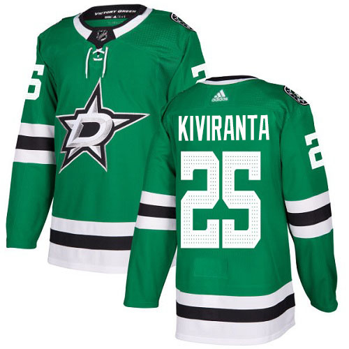 Adidas Stars #25 Joel Kiviranta Green Home Authentic Stitched NHL Jersey
