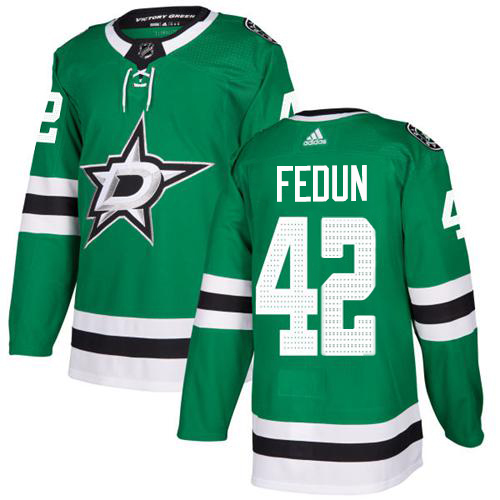 Adidas Stars #42 Taylor Fedun Green Home Authentic Stitched NHL Jersey