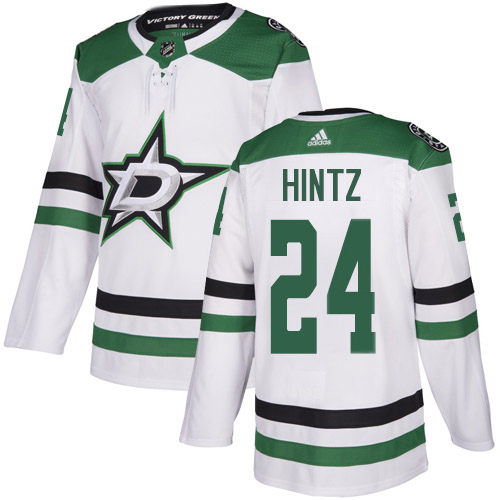 Adidas Stars #24 Roope Hintz White Road Authentic Stitched NHL Jersey