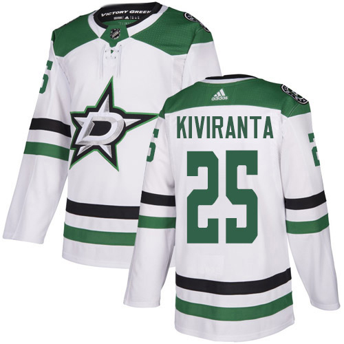 Adidas Stars #25 Joel Kiviranta White Road Authentic Stitched NHL Jersey