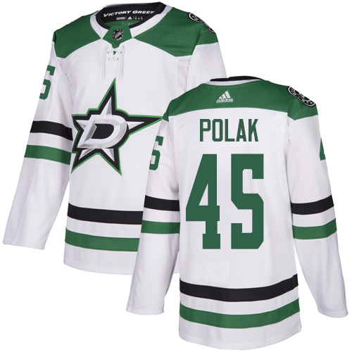 Adidas Stars #45 Roman Polak White Road Authentic Stitched NHL Jersey