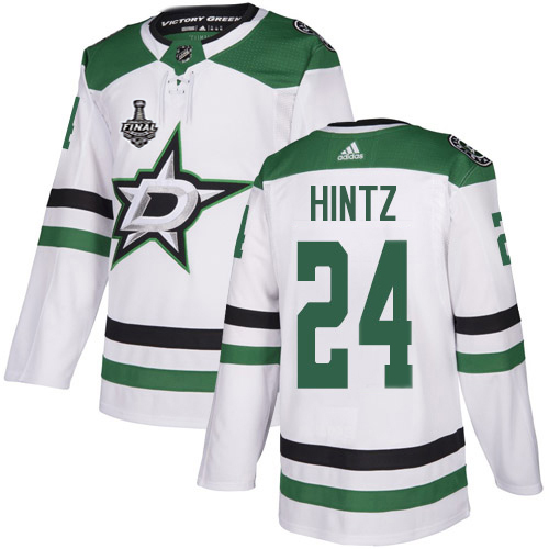 Adidas Stars #24 Roope Hintz White Road Authentic 2020 Stanley Cup Final Stitched NHL Jersey