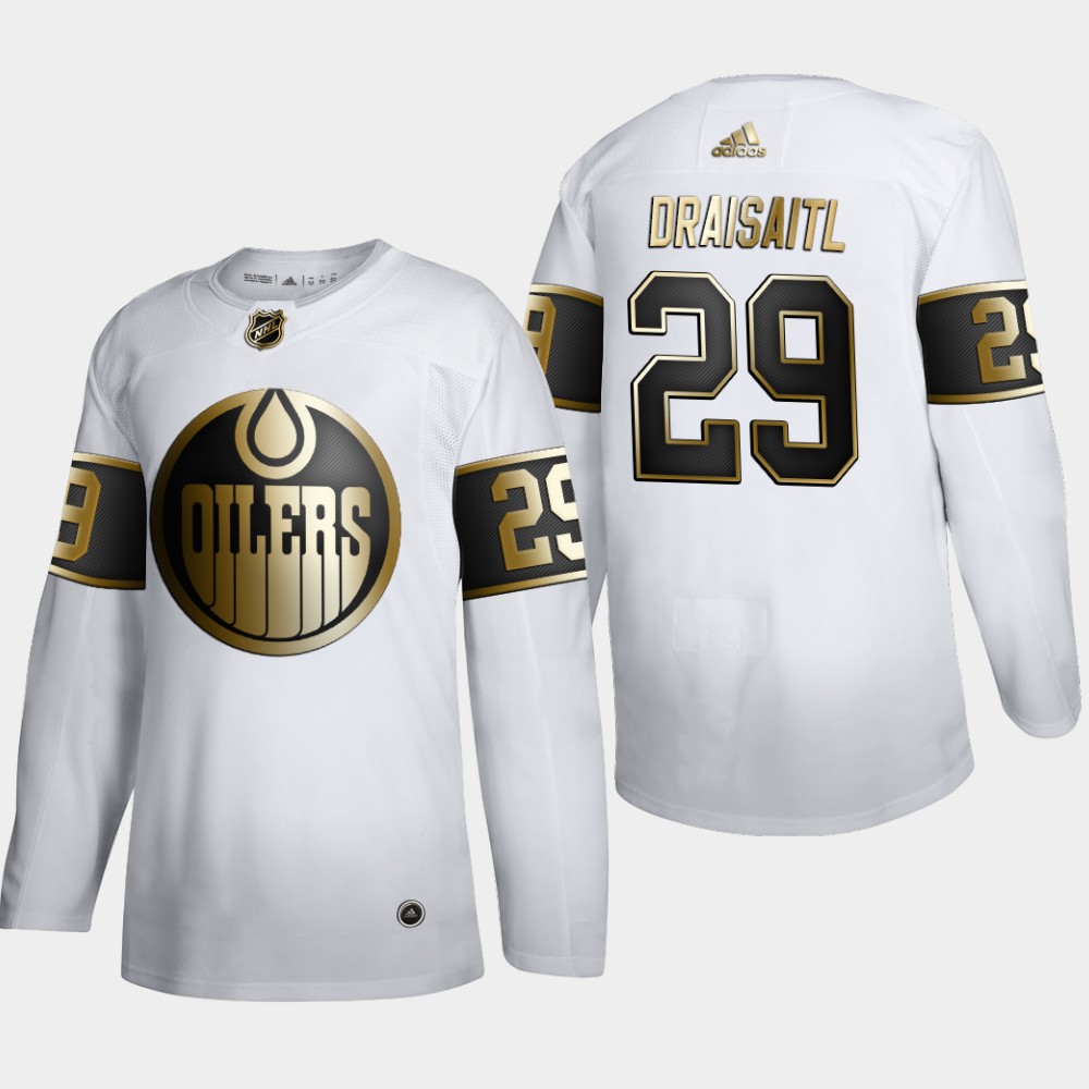 Edmonton Oilers #29 Leon Draisaitl Men's Adidas White Golden Edition Limited Stitched NHL Jersey
