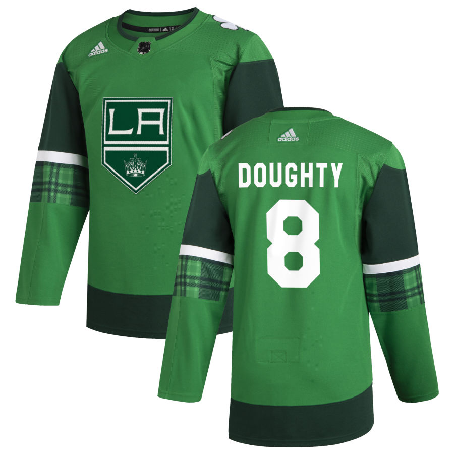 Los Angeles Kings #8 Drew Doughty Men's Adidas 2020 St. Patrick's Day Stitched NHL Jersey Green