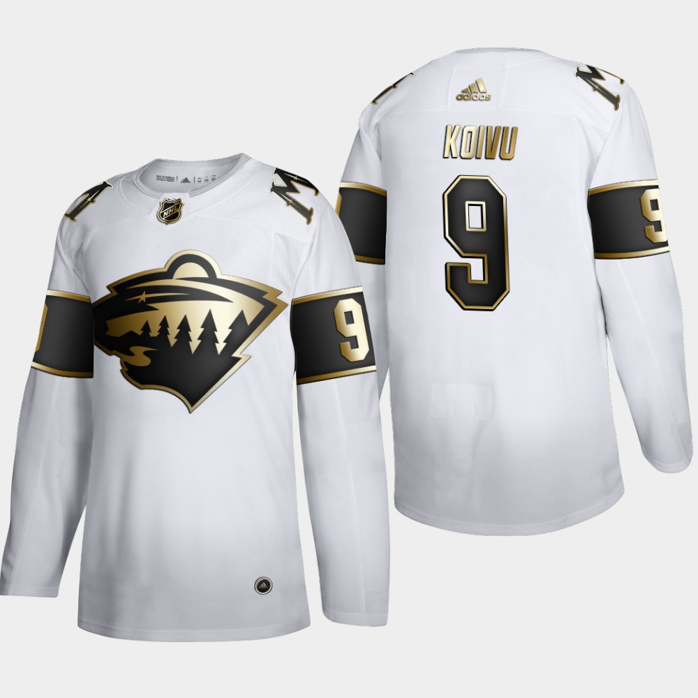 Minnesota Wild #9 Mikko Koivu Men's Adidas White Golden Edition Limited Stitched NHL Jersey