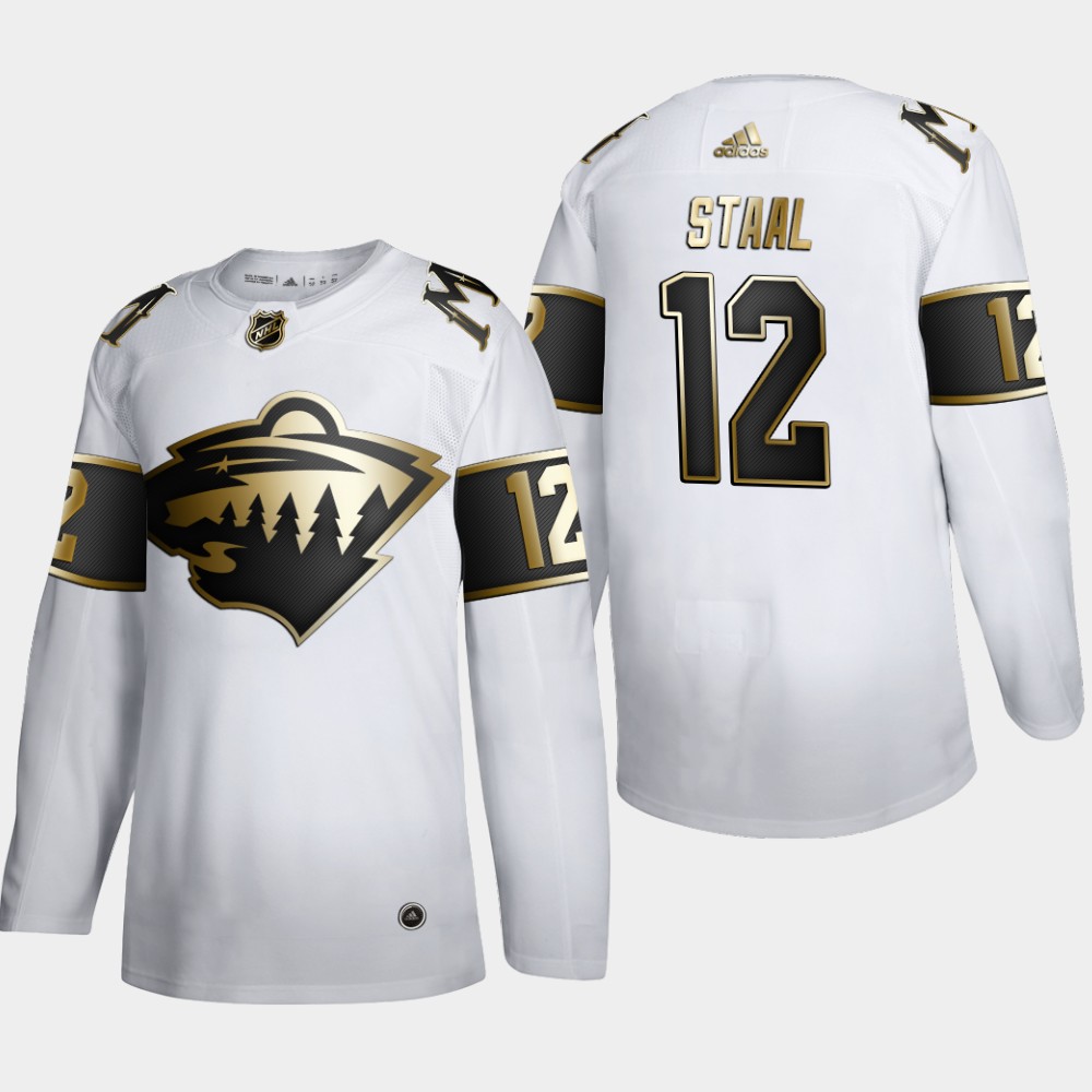 Minnesota Wild #12 Eric Staal Men's Adidas White Golden Edition Limited Stitched NHL Jersey