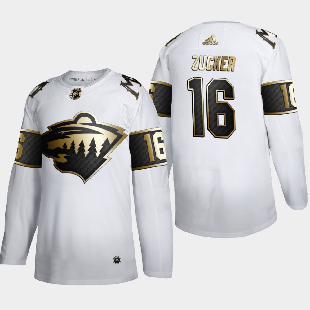 Minnesota Wild #16 Jason Zucker Men's Adidas White Golden Edition Limited Stitched NHL Jersey
