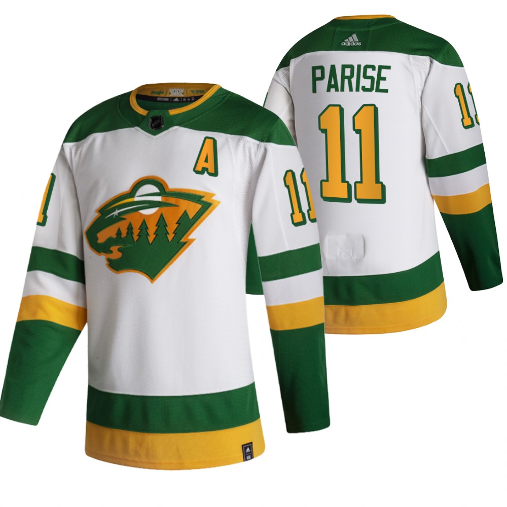 Minnesota Wild #11 Zach Parise White Men's Adidas 2020-21 Alternate Authentic Player NHL Jersey