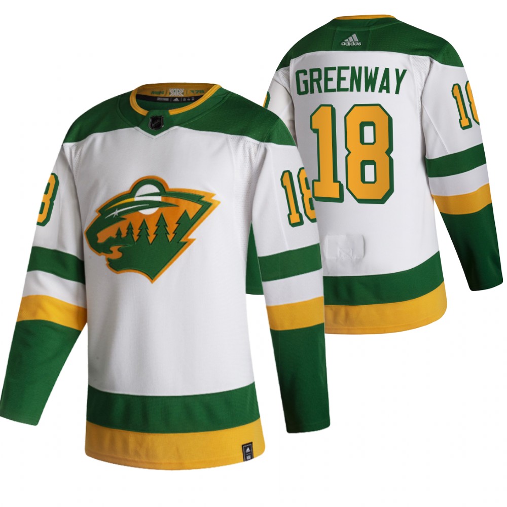 Minnesota Wild #18 Jordan Greenway White Men's Adidas 2020-21 Alternate Authentic Player NHL Jersey