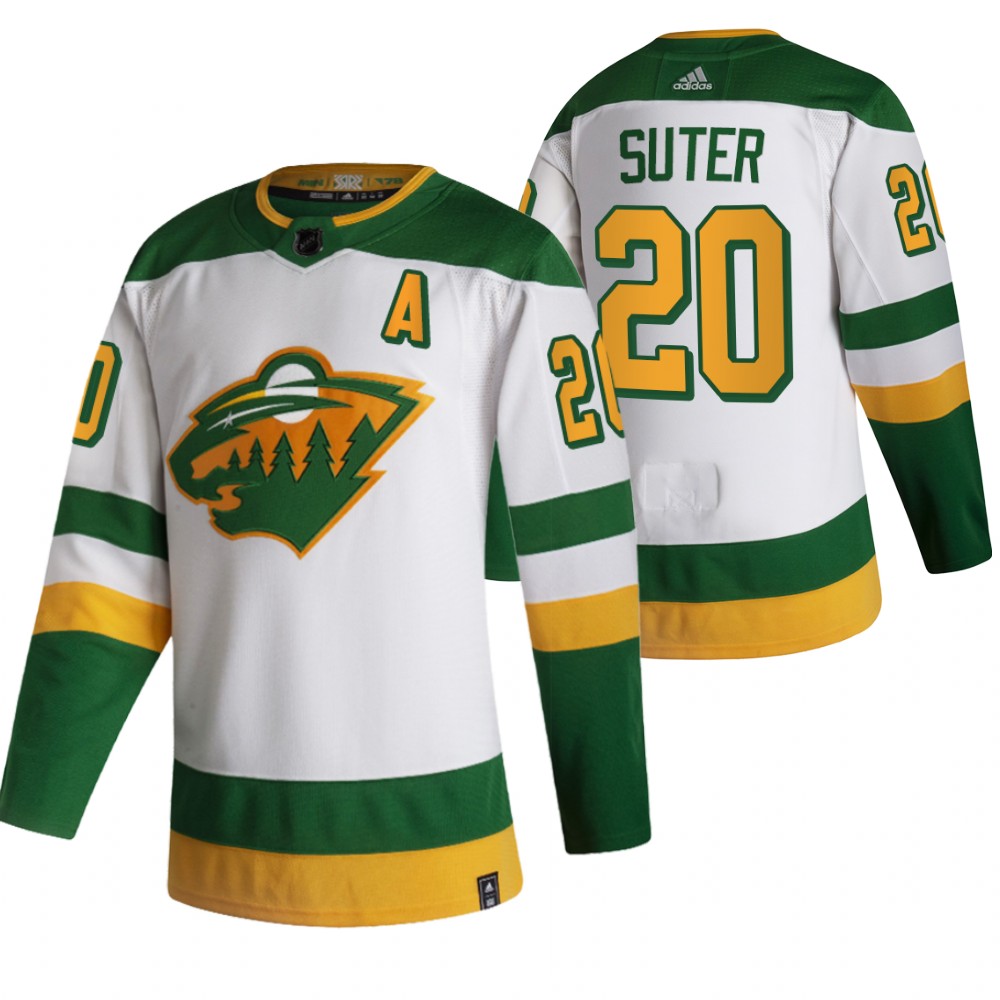 Minnesota Wild #20 Ryan Suter White Men's Adidas 2020-21 Alternate Authentic Player NHL Jersey