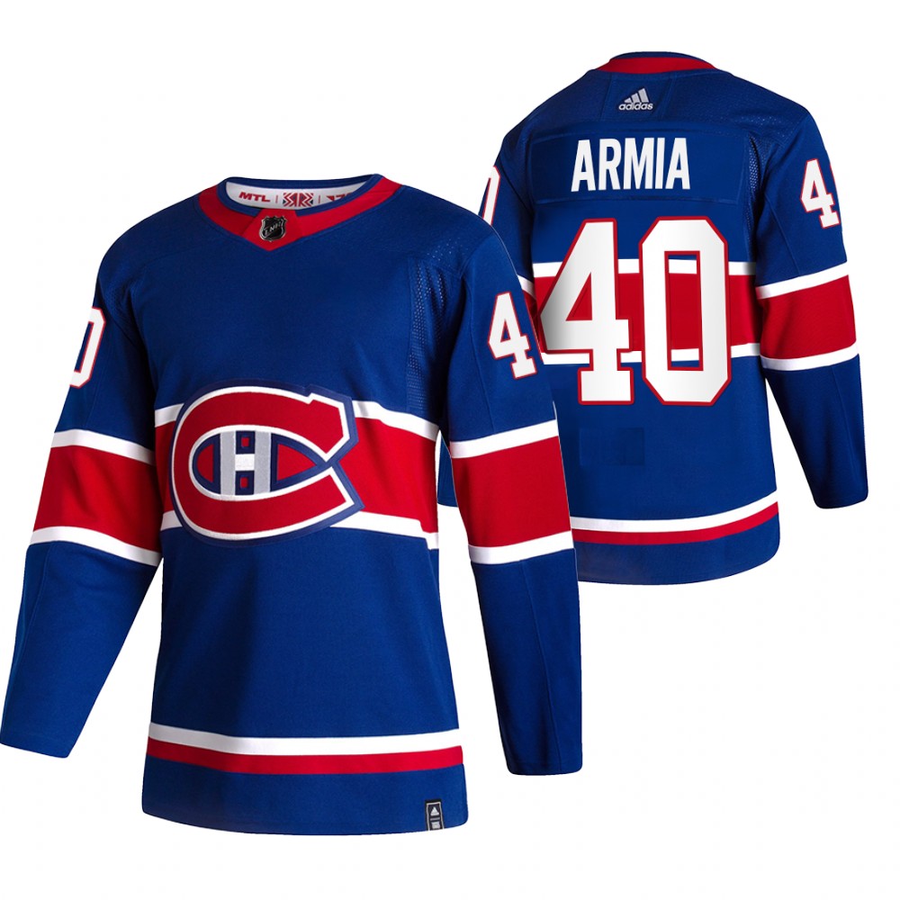 Montreal Canadiens #40 Joel Armia Blue Men's Adidas 2020-21 Reverse Retro Alternate NHL Jersey Montreal Canadiens #40 Joel Armia Blue Men's Adidas 2020-21 Reverse Retro Alternate NHL Jersey