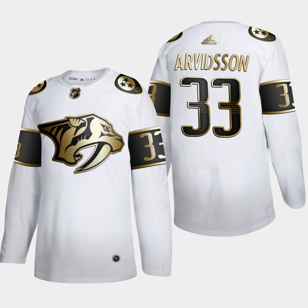 Nashville Predators #33 Viktor Arvidsson Men's Adidas White Golden Edition Limited Stitched NHL Jersey