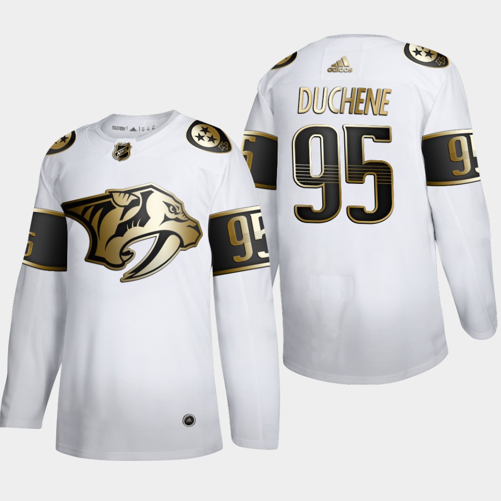 Nashville Predators #95 Matt Duchene Men's Adidas White Golden Edition Limited Stitched NHL Jersey