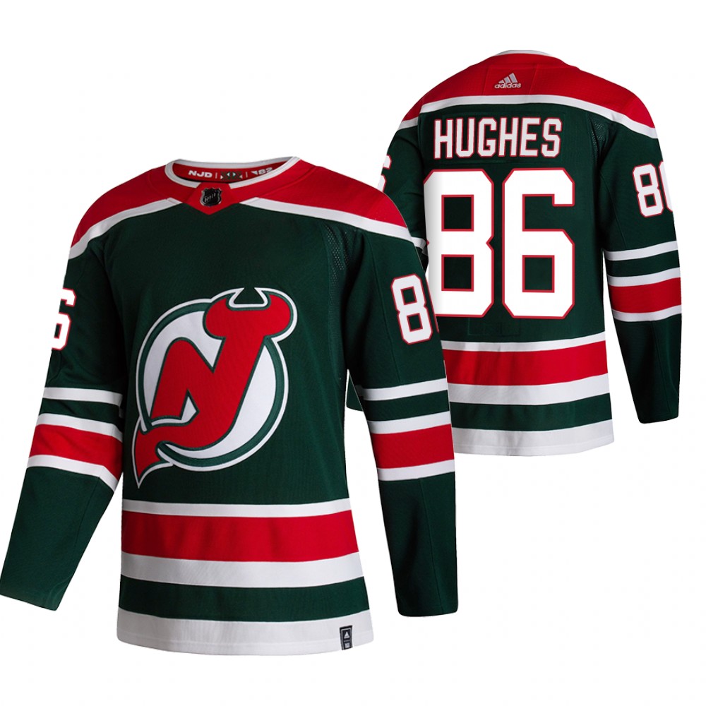 New Jersey Devils #86 Jack Hughes Green Men's Adidas 2020-21 Reverse Retro Alternate NHL Jersey New Jersey Devils #86 Jack Hughes Green Men's Adidas 2020-21 Reverse Retro Alternate NHL Jersey