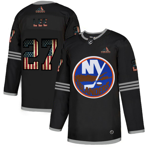 New York Islanders #27 Anders Lee Adidas Men's Black USA Flag Limited NHL Jersey