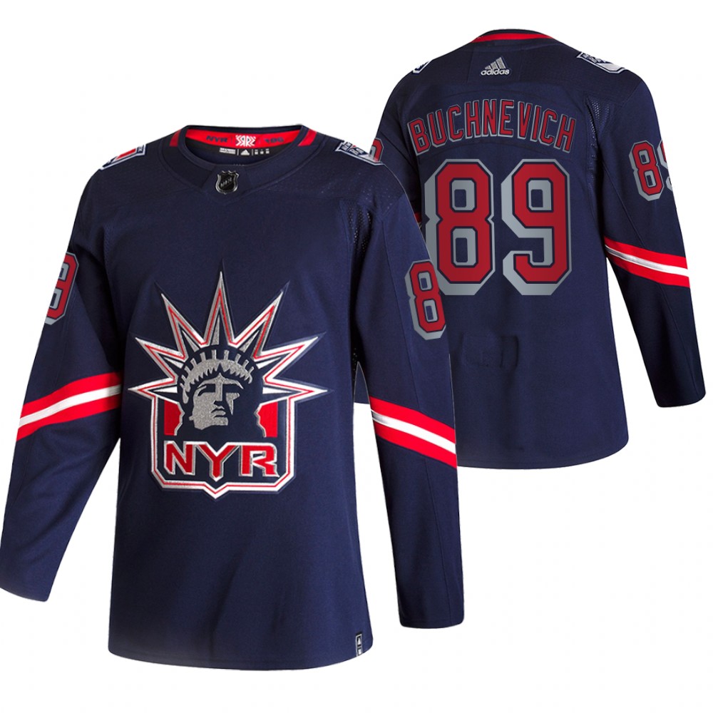 New York Rangers #89 Pavel Buchnevich Navy Men's Adidas 2020-21 Alternate Authentic Player NHL Jersey