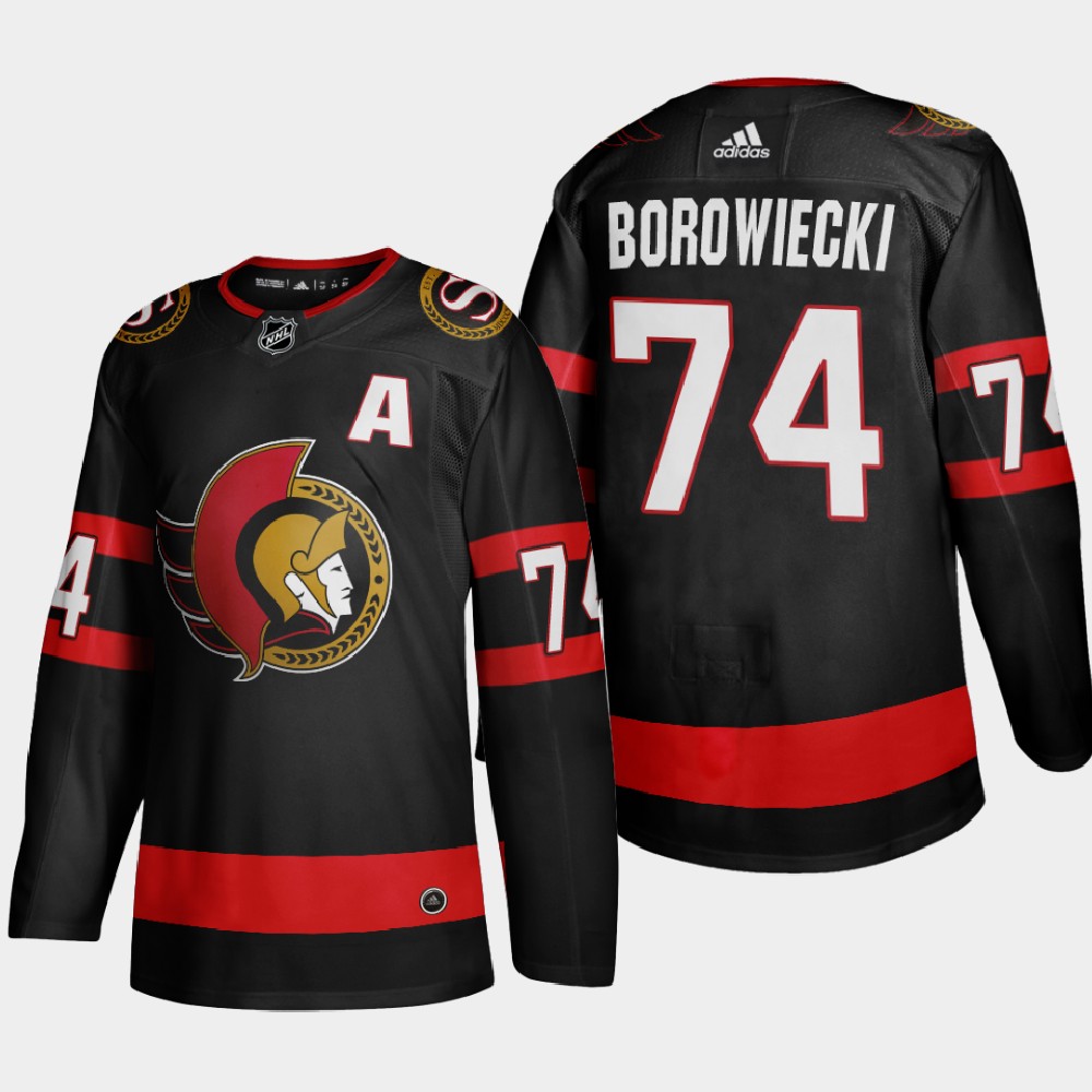 Ottawa Senators #74 Mark Borowiecki Men's Adidas 2020-21 Authentic Player Home Stitched NHL Jersey Black Ottawa Senators #74 Mark Borowiecki Men's Adidas 2020-21 Authentic Player Home Stitched NHL Jersey Black
