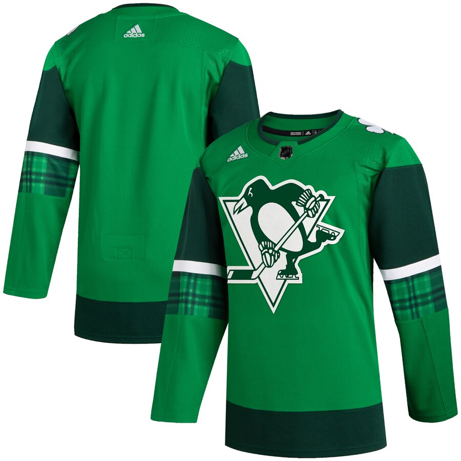 Pittsburgh Penguins Blank Men's Adidas 2020 St. Patrick's Day Stitched NHL Jersey Green