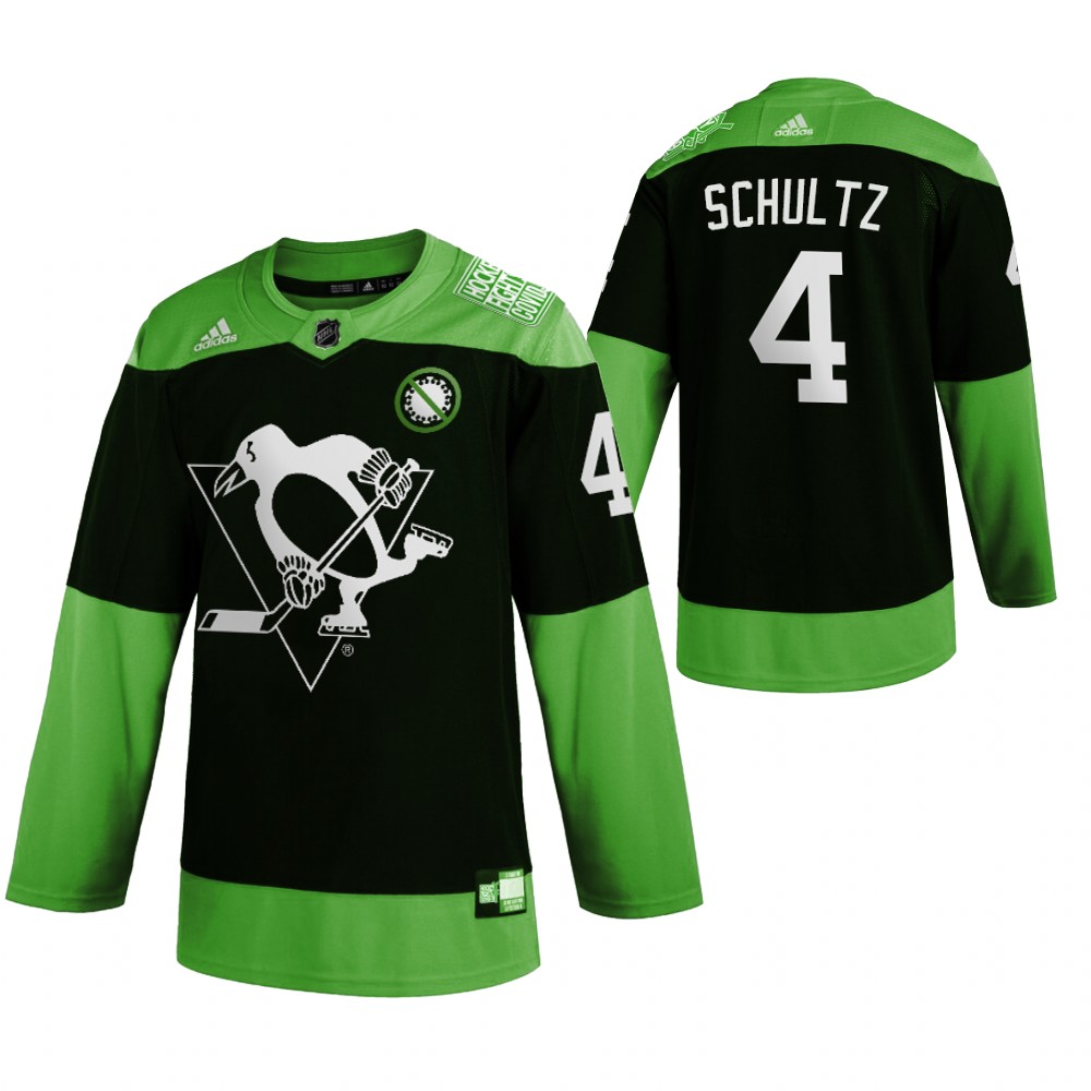 Pittsburgh Penguins #4 Justin Schultz Men's Adidas Green Hockey Fight nCoV Limited NHL Jersey