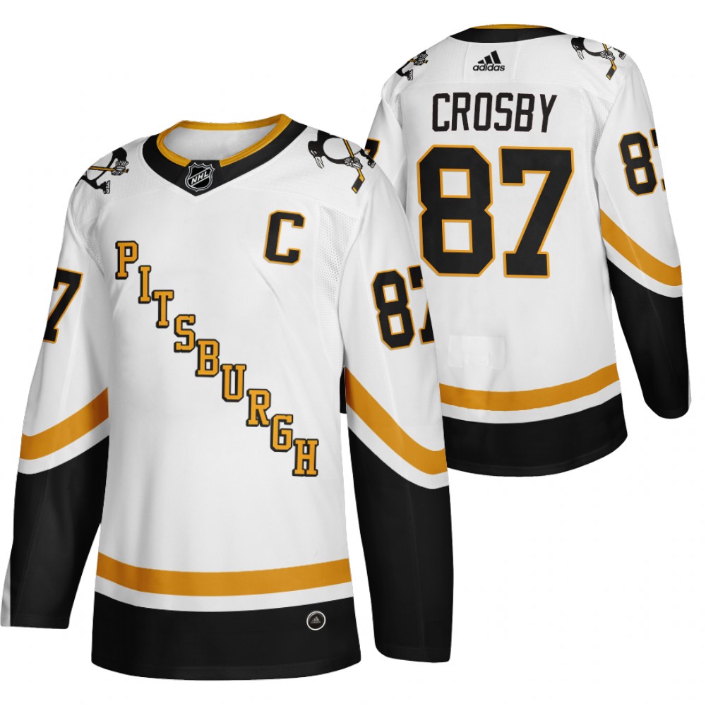 Pittsburgh Penguins #87 Sidney Crosby White Men's Adidas 2020-21 Alternate Authentic Player NHL Jersey