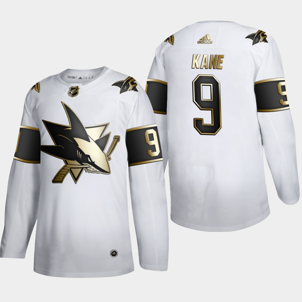 San Jose Sharks #9 Evander Kane Men's Adidas White Golden Edition Limited Stitched NHL Jersey