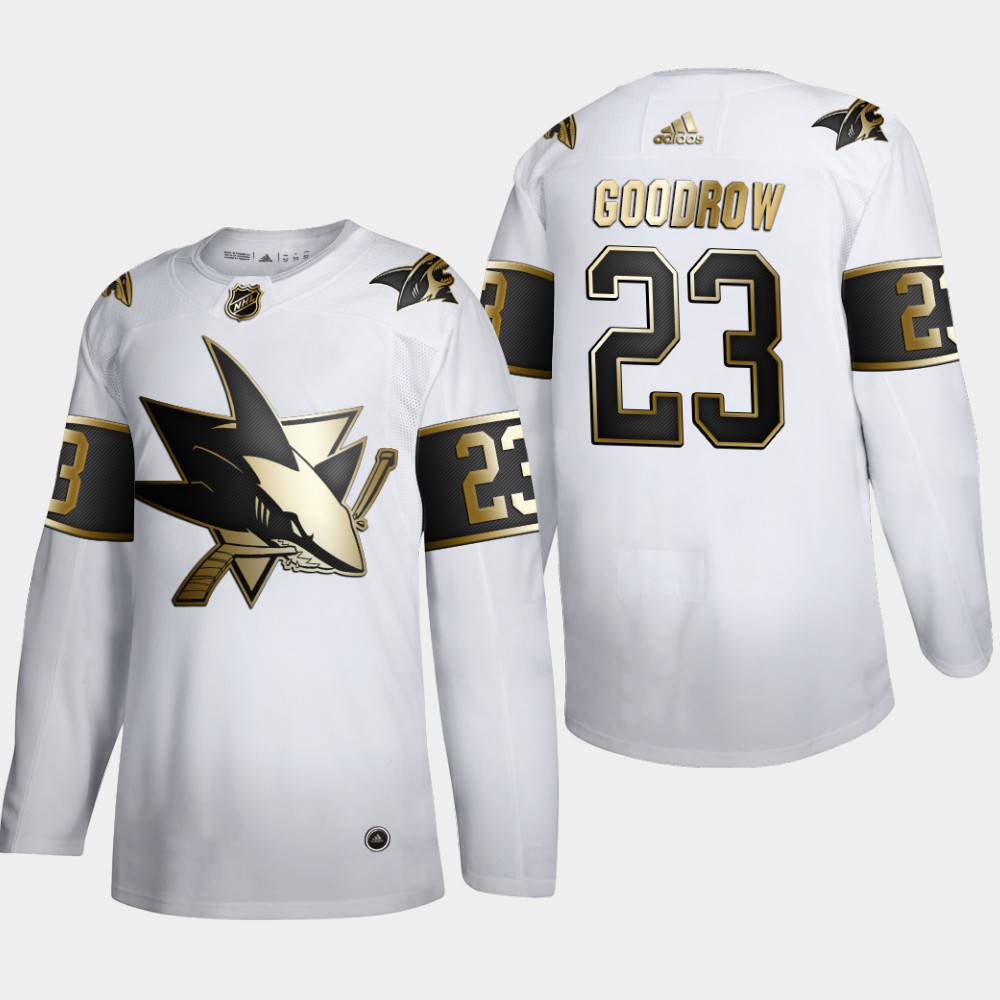 San Jose Sharks #23 Barclay Goodrow Men's Adidas White Golden Edition Limited Stitched NHL Jersey