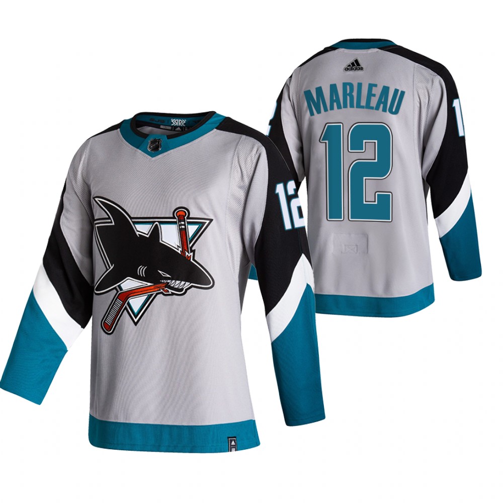 San Jose Sharks #12 Patrick Marleau Grey Men's Adidas 2020-21 Reverse Retro Alternate NHL Jersey San Jose Sharks #12 Patrick Marleau Grey Men's Adidas 2020-21 Reverse Retro Alternate NHL Jersey
