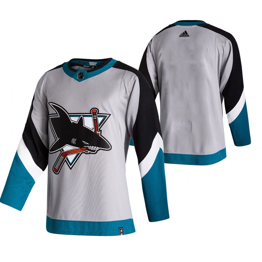 San Jose Sharks Blank Grey Men's Adidas 2020-21 Reverse Retro Alternate NHL Jersey San Jose Sharks Blank Grey Men's Adidas 2020-21 Reverse Retro Alternate NHL Jersey