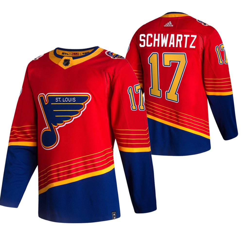 St. Louis Blues #17 Jaden Schwartz Red Men's Adidas 2020-21 Reverse Retro Alternate NHL Jersey St. Louis Blues #17 Jaden Schwartz Red Men's Adidas 2020-21 Reverse Retro Alternate NHL Jersey