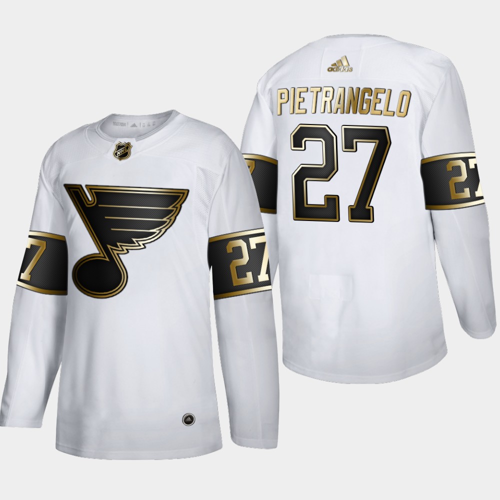 St. Louis Blues #27 Alex Pietrangelo Men's Adidas White Golden Edition Limited Stitched NHL Jersey