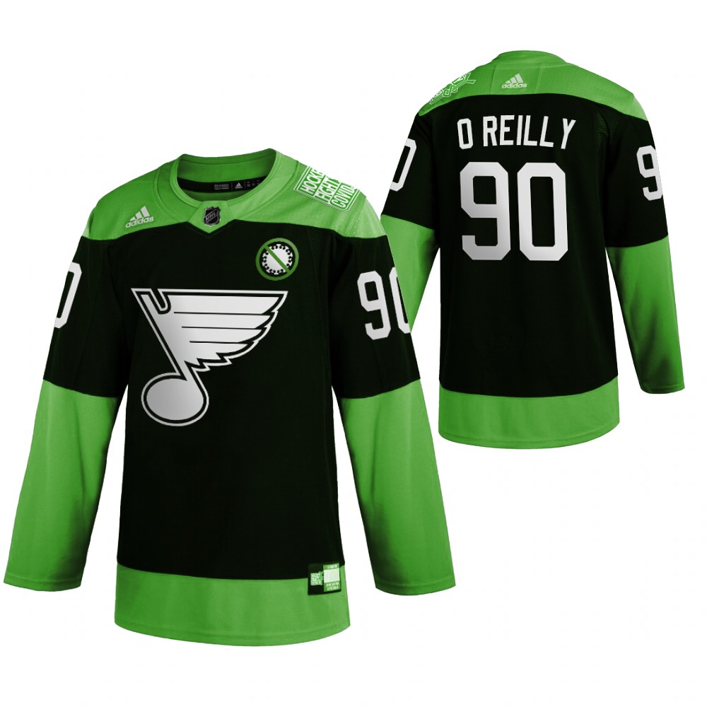 St. Louis Blues #90 Ryan O'Reilly Men's Adidas Green Hockey Fight nCoV Limited NHL Jersey