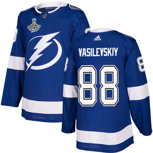 Adidas Lightning #88 Andrei Vasilevskiy Blue Home Authentic 2020 Stanley Cup Champions Stitched NHL Jersey