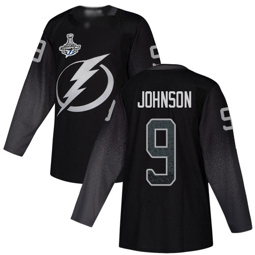 Adidas Lightning #9 Tyler Johnson Black Alternate Authentic 2020 Stanley Cup Champions Stitched NHL Jersey
