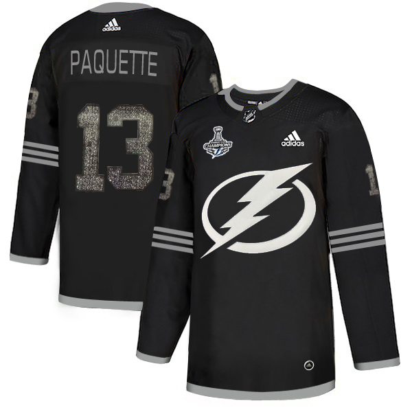 Adidas Lightning #13 Cedric Paquette Black Authentic Classic 2020 Stanley Cup Champions Stitched NHL Jersey