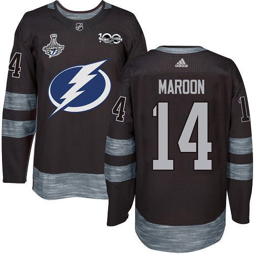 Adidas Lightning #14 Pat Maroon Black 1917-2017 100th Anniversary 2020 Stanley Cup Champions Stitched NHL Jersey