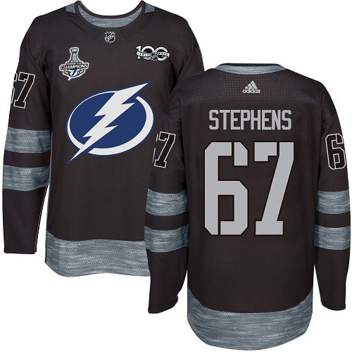 Adidas Lightning #67 Mitchell Stephens Black 1917-2017 100th Anniversary 2020 Stanley Cup Champions Stitched NHL Jersey