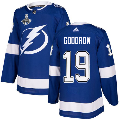 Adidas Lightning #19 Barclay Goodrow Blue Home Authentic 2020 Stanley Cup Champions Stitched NHL Jersey