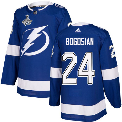 Adidas Lightning #24 Zach Bogosian Blue Home Authentic 2020 Stanley Cup Champions Stitched NHL Jersey