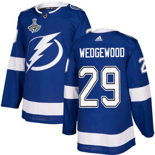 Adidas Lightning #29 Scott Wedgewood Blue Home Authentic 2020 Stanley Cup Champions Stitched NHL Jersey