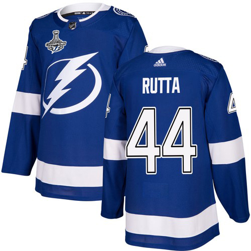 Adidas Lightning #44 Jan Rutta Blue Home Authentic 2020 Stanley Cup Champions Stitched NHL Jersey