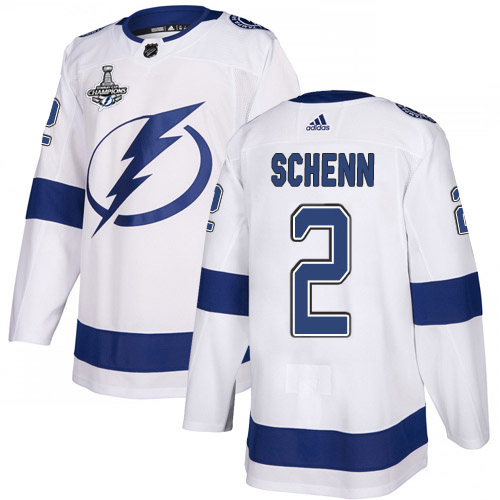 Adidas Lightning #2 Luke Schenn White Road Authentic 2020 Stanley Cup Champions Stitched NHL Jersey